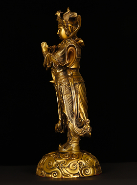 韦陀菩萨摆件全铜楼至佛客厅书房家用韦陀天王铜佛像大号韦天将军