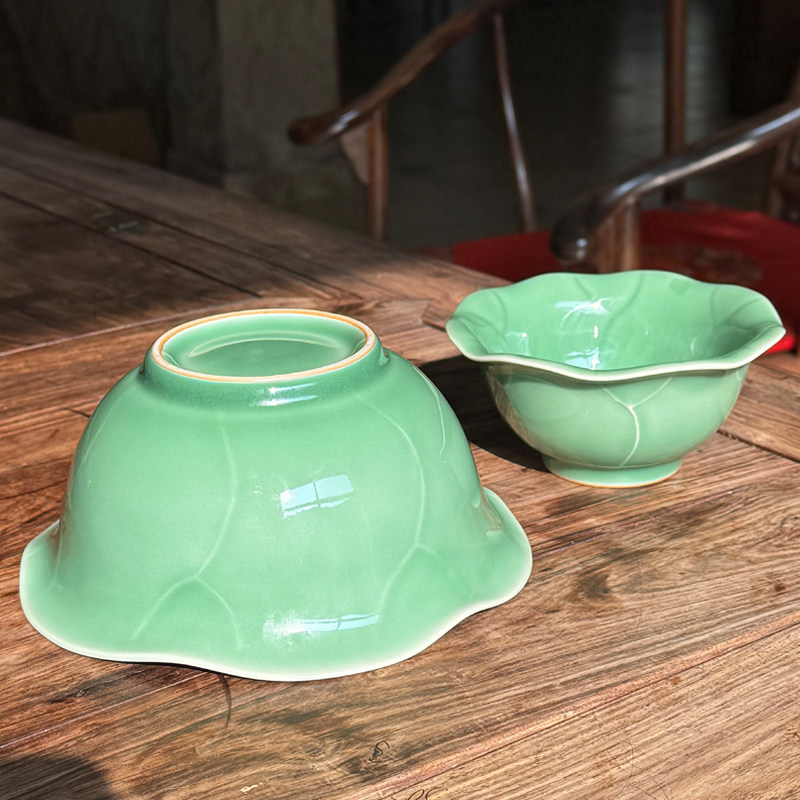 小青雅如玉系列荷叶碗米饭碗汤面碗异形小饭碗青瓷餐具,淘宝优惠券,粉丝福利购,淘宝优惠卷