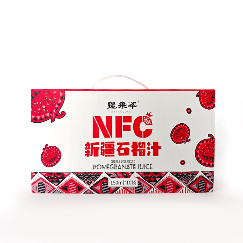 疆果萃100%原榨石榴汁NFC果汁饮料新疆石榴汁150ml*10袋整箱0添加