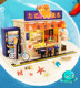 Loft handmade house building assembly model