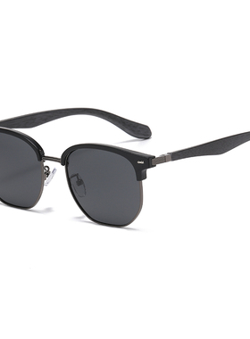 木腿复古偏光眉线太阳镜文艺眼镜