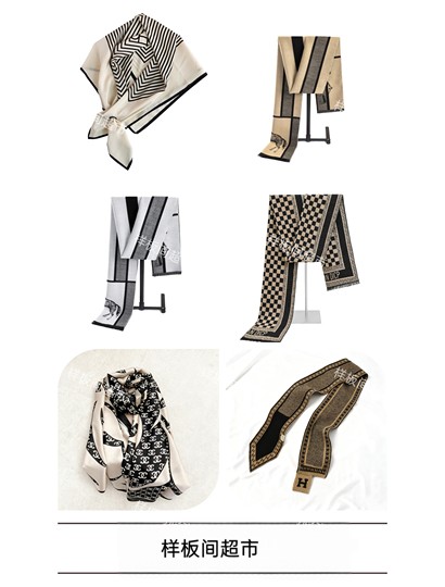 Model room home cloakroom wardrobe women's silk scarf small square scarf men's retro fashion scarf soft furnishings