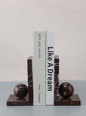 现代轻奢大理石几何书档装饰摆件