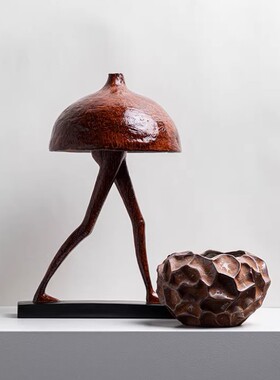 抽象蘑菇人创意摆件高级感小众软装艺术品玄关柜客餐厅高端极简