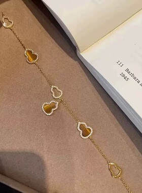 红色镶钻葫芦手链女款新中式轻奢小众精致国潮风手饰