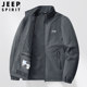 Jeep JEEP spring and autumn thin jacket loose casual pocket zipper large size men's middle-aged dad's windbreaker jacket