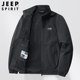 Jeep JEEP spring and autumn thin jacket loose casual pocket zipper large size men's middle-aged dad's windbreaker jacket