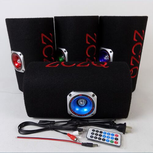 5寸彩灯蓝牙车载低音炮 12V24V220V隧道型音响 收音插卡电脑音箱 - 图2