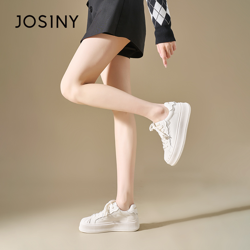 卓诗尼小白鞋贝壳头2023春款女鞋 josiny卓诗尼茵诗曼休闲板鞋