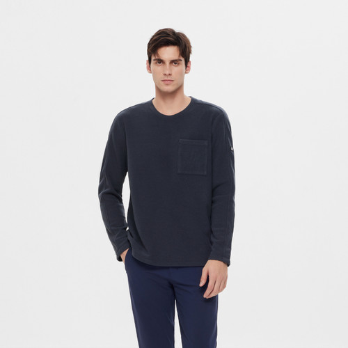 AIGLE艾高男士上衣户外Polartec保暖四面弹圆领抓绒衣内胆打底衫 - 图1