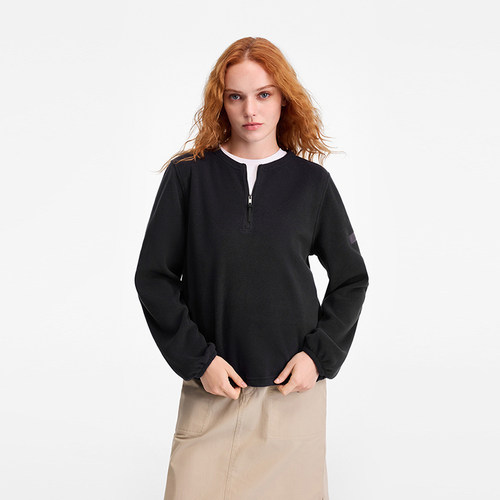 AIGLE艾高女士半拉链抓绒衣户外保暖上衣25年冬季新品BK02 - 图2