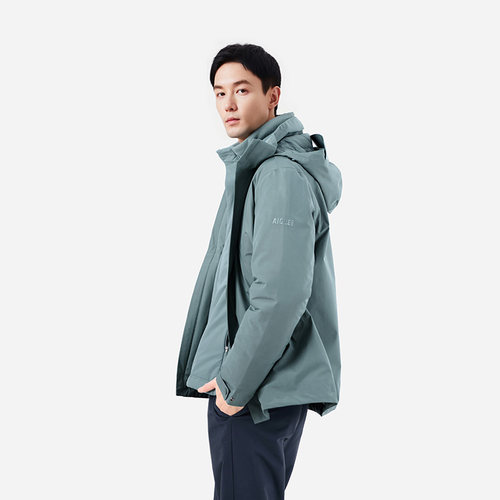 AIGLE艾高男士棉服外套秋冬季GORE-TEX防风防雨透汽保暖法式棉衣 - 图1