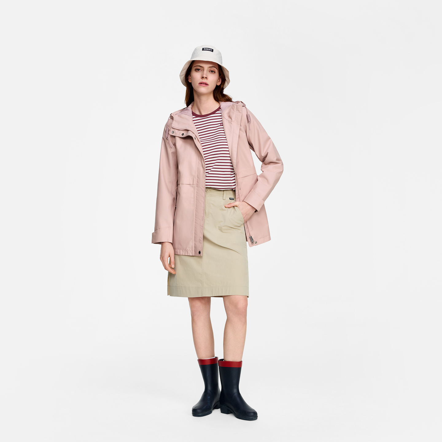 AIGLE艾高女士外套MTD防风户外休闲时尚连帽夹克上衣25年秋季新品