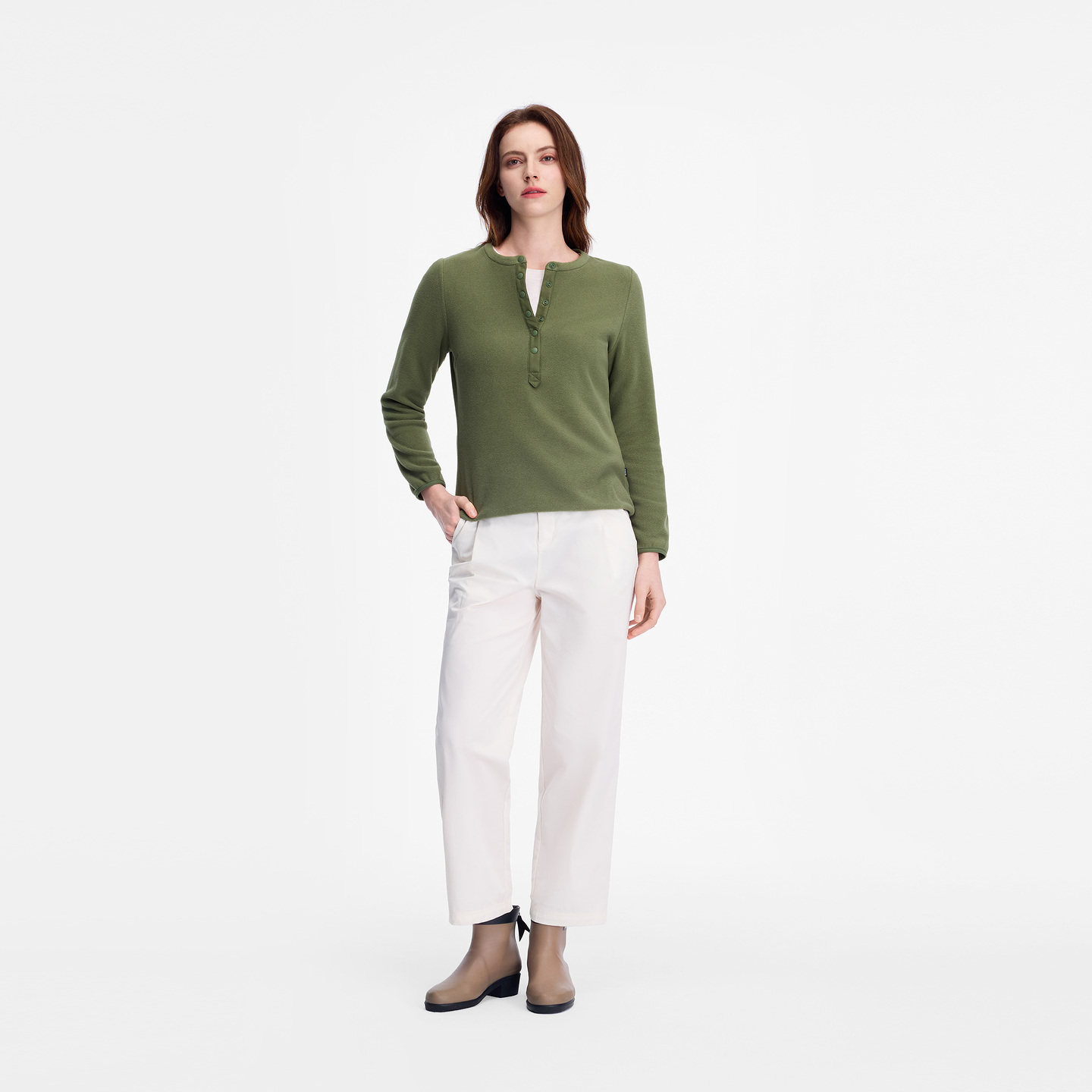 AIGLE艾高女士上衣Polartec保暖抓绒衣圆领套头衫内搭休闲打底衫,淘宝优惠券,粉丝福利购,淘宝优惠卷