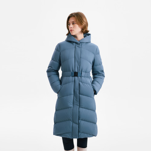 AIGLE艾高女士羽绒服鹅绒外套冬季防寒服收腰中长款防风保暖上衣 - 图3