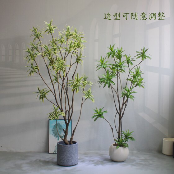 High-end simulated green plant old pile lily bamboo bonsai tree