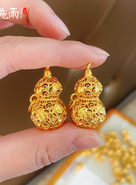 西施雨金店同款沙金藤叶葫芦项链