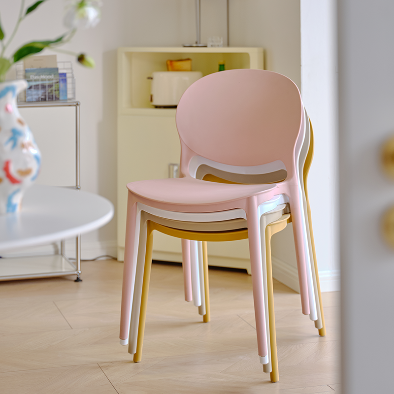 北欧简约塑料椅子家用餐椅成人休闲创意书桌椅舒服久坐靠背餐桌凳 - 图1