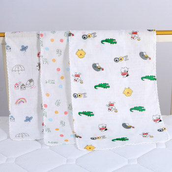 Gauze saliva towel pure cotton baby face towel newborn supplies baby bath towel ຜ້າເຊັດມືເດັກນ້ອຍສີ່ຫລ່ຽມ