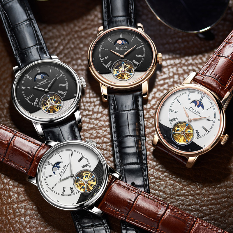 正品全自动镂空男士防水时尚机械表 威顿手表国产腕表