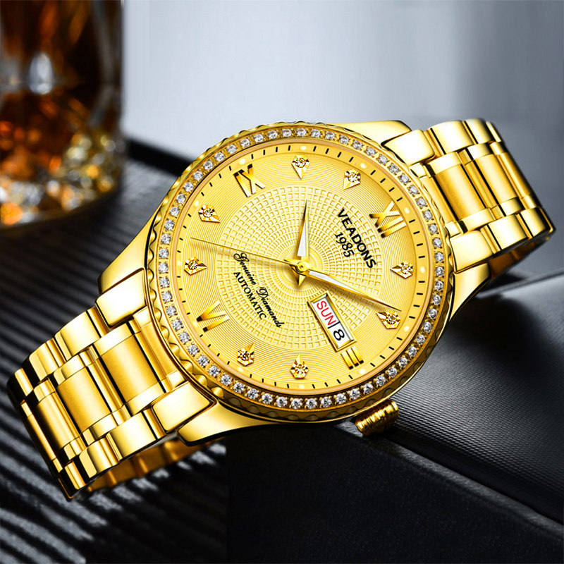 威顿男士防水2020全自动镂空机械表 威顿手表国产腕表