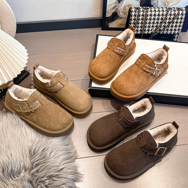 勃肯鞋女加绒2026冬季新款软底一脚蹬豆豆鞋平底舒适保暖毛毛棉鞋,淘宝优惠券,粉丝福利购,淘宝优惠卷