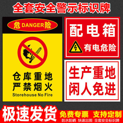 消防安全标识牌警告标志警示牌分区牌车间仓库标识牌禁止吸烟指示牌严禁烟火铝板有电危险标识温馨提示牌定制 - 图1