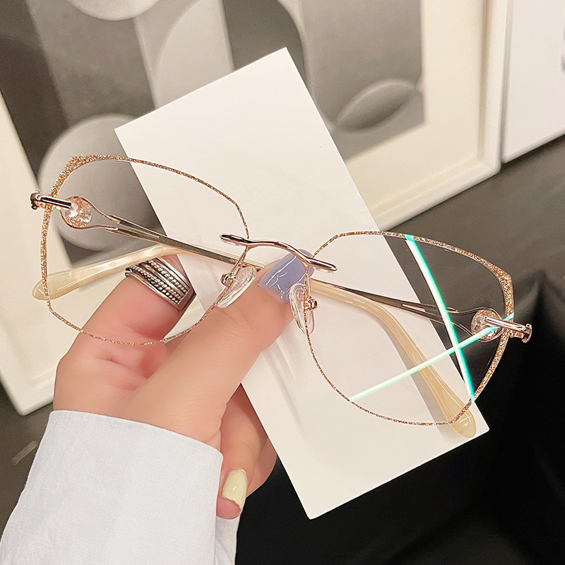 时尚钻石切边眼镜女款近视散光有度数可配超轻素颜街拍神器显脸小,淘宝优惠券,粉丝福利购,淘宝优惠卷