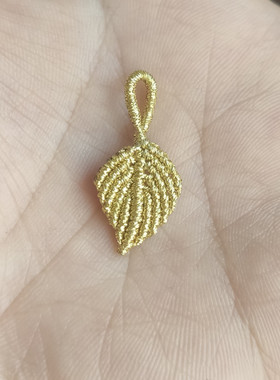 手工编织金线幻彩线配件金叶子