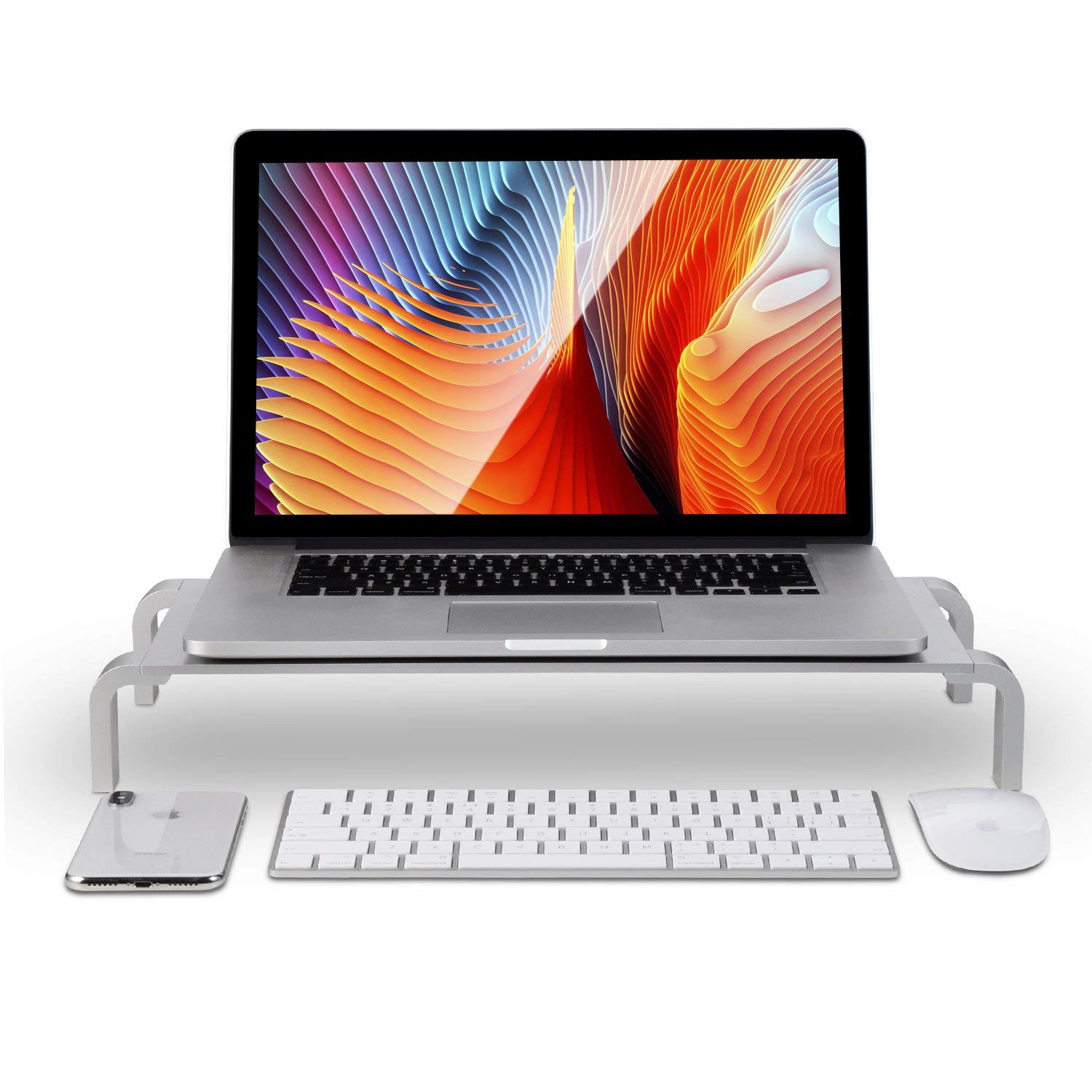 电脑显示器增高架笔记本垫高抬高金属托架桌面