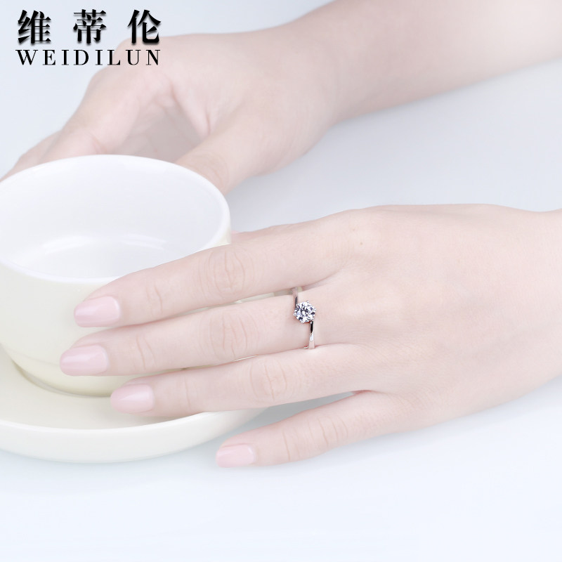 维蒂伦女s925银情侣仿真钻戒 维蒂伦戒指/指环