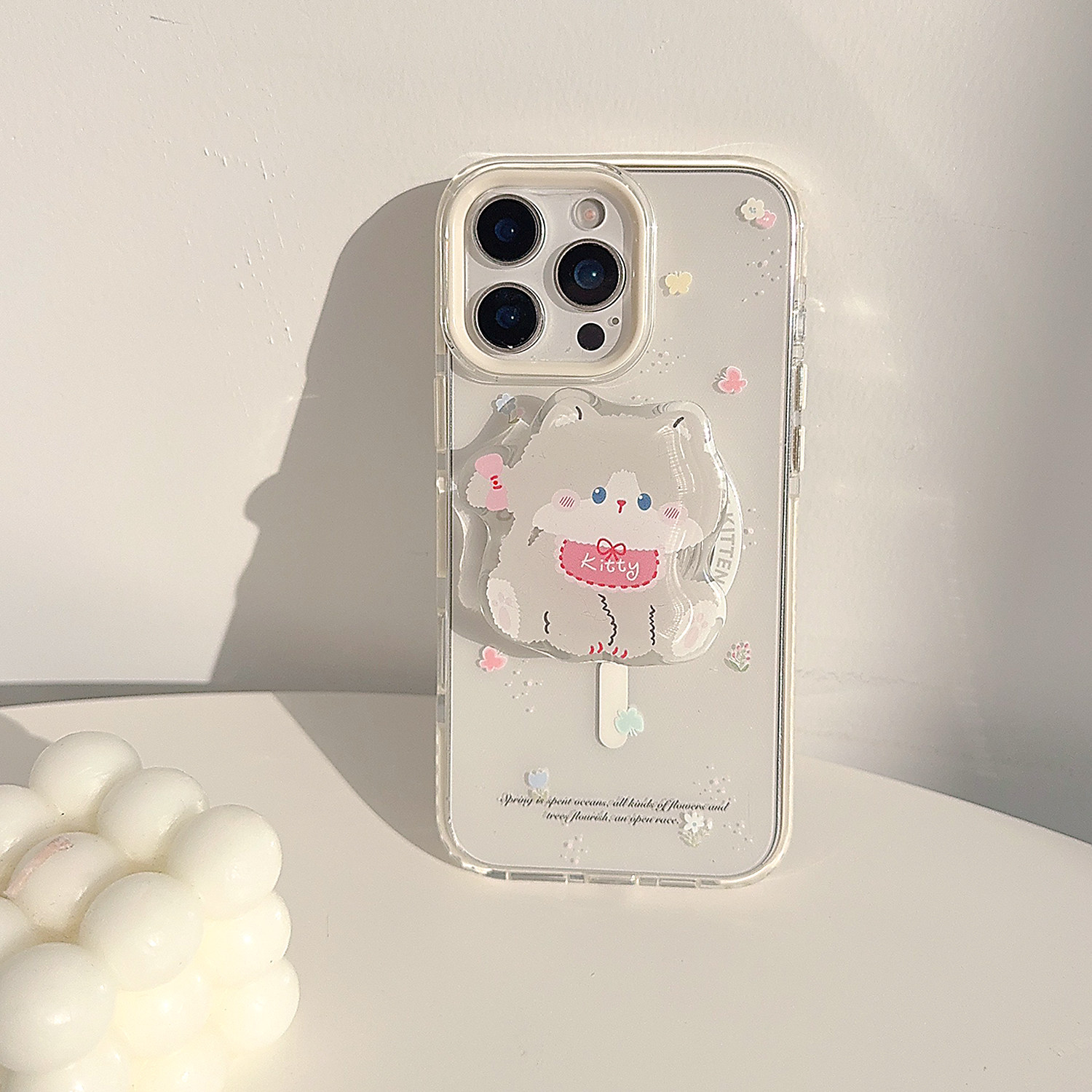 ins风少女卡通猫咪磁吸支架适用苹果16promax手机壳iphone17新款15pro女款14韩系小众可爱11全包软壳保护套,淘宝优惠券,粉丝福利购,淘宝优惠卷