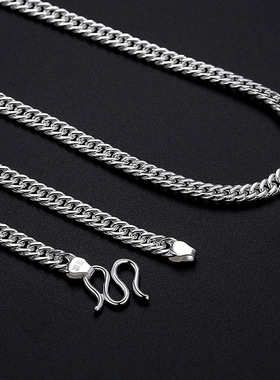 99足银镀白金男士项链时尚款学生