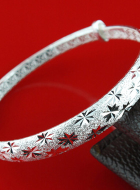 s999满天星送女友妈妈纯银手镯