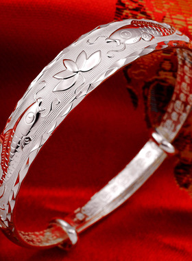 女士送老人饰品纯银手镯