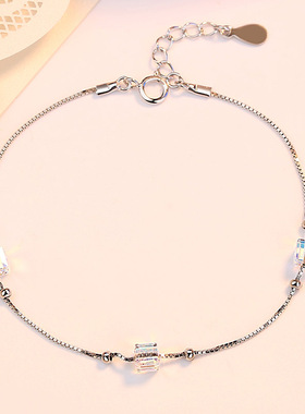 纯银韩版甜美风女士生日礼物手链