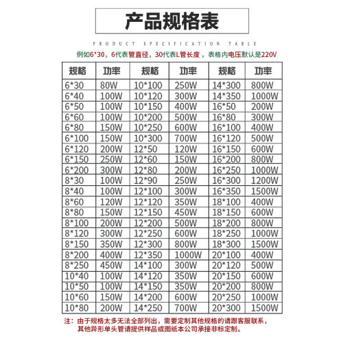 不锈钢单头电热管 模具加热管 发热管 水暖毯电加热棒 单端 - 图1