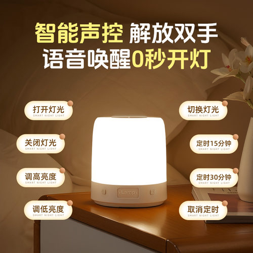 小夜灯卧室床头睡眠月子专用婴儿宝宝喂奶护眼夜间充电款台灯新款 - 图2