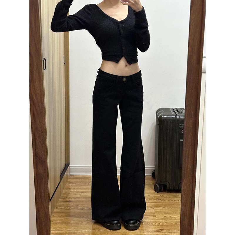 加绒加厚不贴腿黑色微喇叭牛仔裤女秋冬新款高腰显瘦垂感拖地裤子,淘宝优惠券,粉丝福利购,淘宝优惠卷