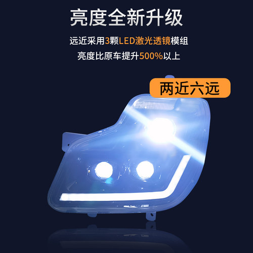 适用于东风天龙大灯总成 大力神VL改装超亮日行灯双透镜LED前大灯 - 图2