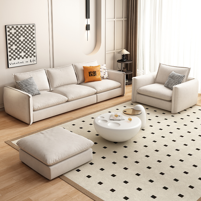 北欧羽绒乳胶纳米免洗超软布艺沙发 轻奢现代简约客厅科技布沙发 - 图2