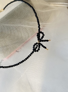 蝴蝶结颈链尖晶石锁骨链