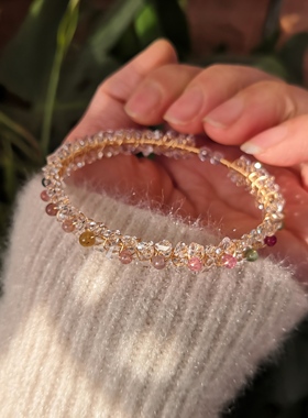 手镯包金奥地利水晶小香风原创女