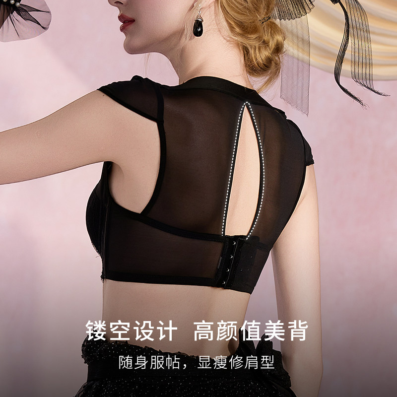 莱特妮丝内衣精致性感蕾丝可外穿聚拢文胸黑色薄款女士胸罩上衣,淘宝优惠券,粉丝福利购,淘宝优惠卷