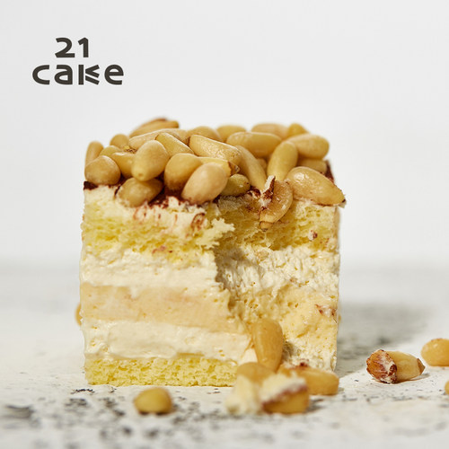 21cake松仁淡奶生日儿童蛋糕新鲜奶乳脂奶油松子戚风礼物同城配送 - 图1