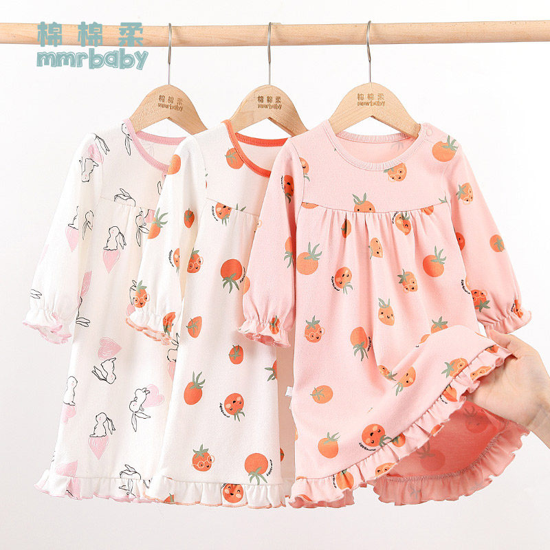 儿童睡裙女宝宝睡衣秋冬女童睡裙长袖春秋小童公主风秋季薄款纯棉,淘宝优惠券,粉丝福利购,淘宝优惠卷