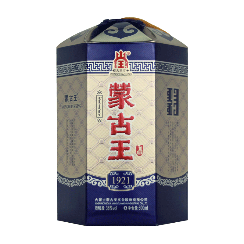 6瓶装蒙古王38度1921献礼蓝包整箱500ml*6浓香型草原老酒 - 图0