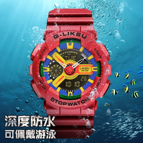 Трендовые водонепроницаемые цифровые часы, для средней школы, в корейском стиле, популярно в интернете