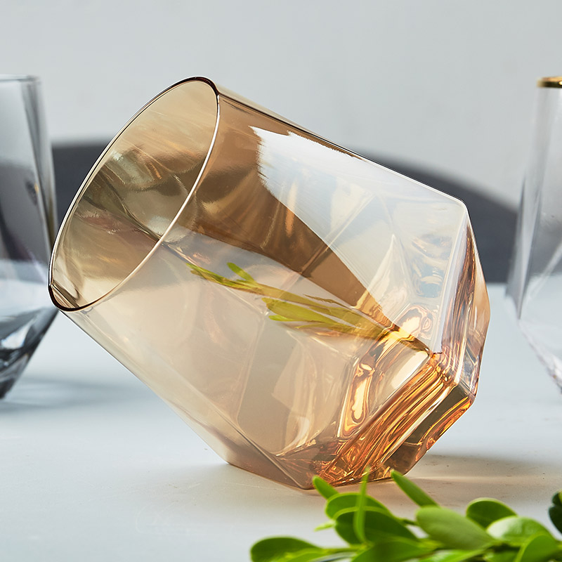 玻璃杯家用ins风透明杯子女可爱少女玻璃杯金边网红创意水杯-图3
