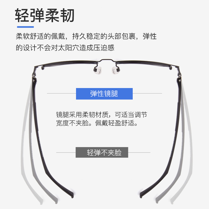 康视顿眼镜旗舰店防蓝光抗辐射电脑平光眼镜男士商务复古方框护眼近视眼镜框有度数1